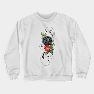 Black and Red Rose Crewneck Sweatshirt